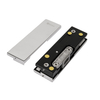 Raccord de correction de fond de porte en verre sans cadre en acier inoxydable de finition miroir